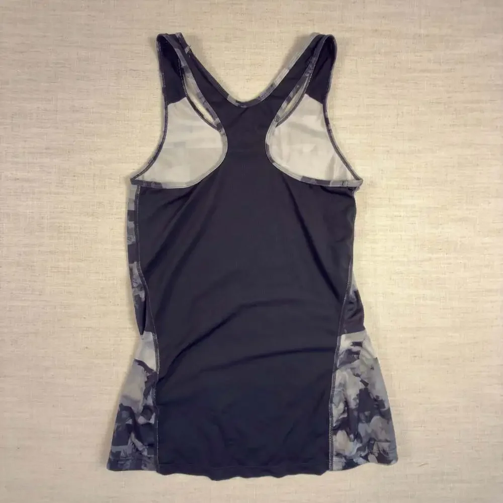 Nike Dri-FIT Racerback Tank Top Size S Black‎ White Floral